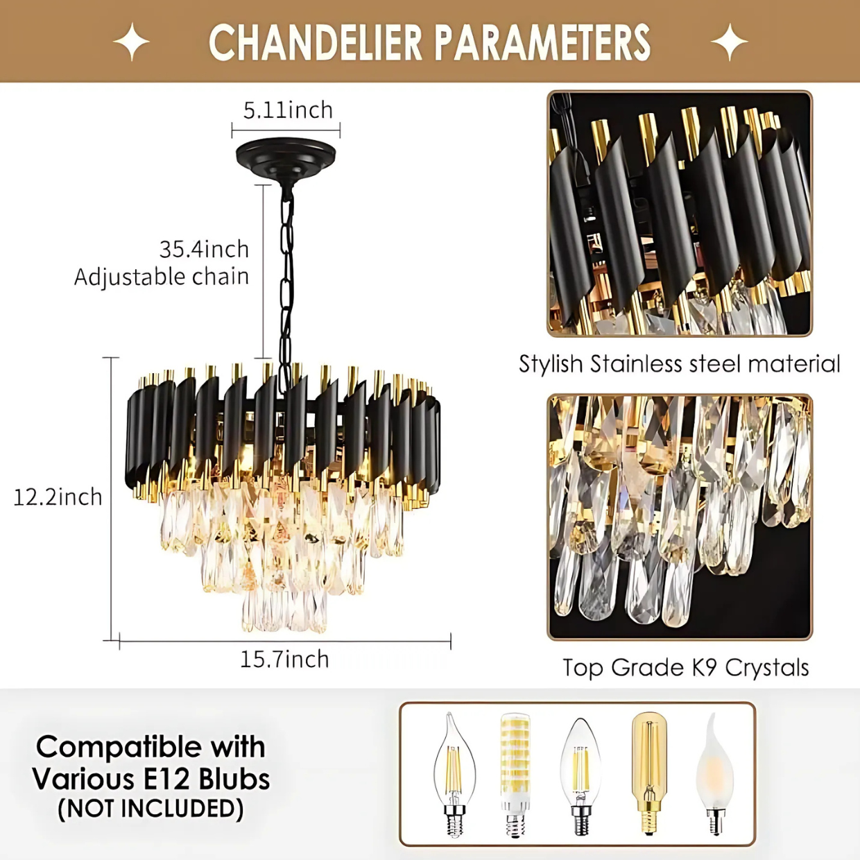 Lámpara Colgante Anais Chandelier Crystal